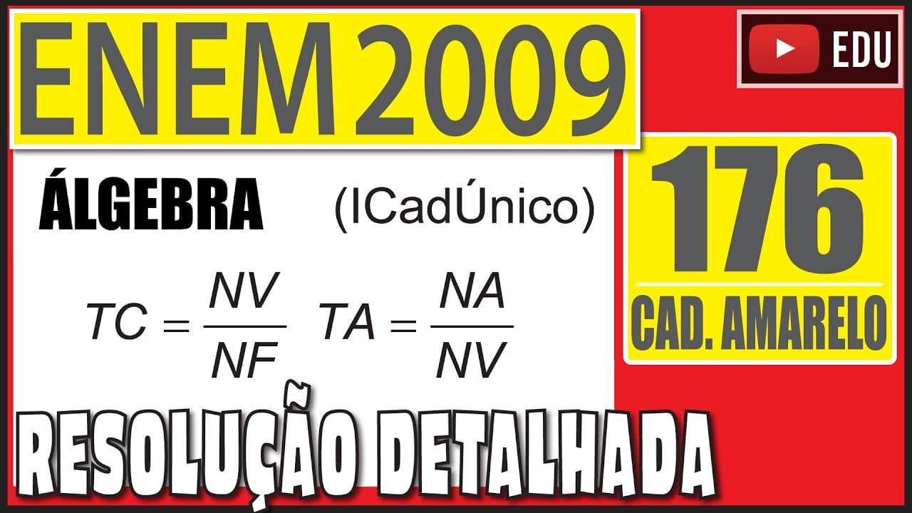 Thumbnail: [ENEM 2009] 176 📒 ÁLGEBRA O Indicador do CadÚnico (ICadÚnico), que compõe o cálculo do Índice de