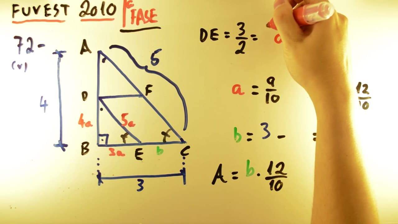 Thumbnail: Proporção PiT! FUVEST 2010 - Matemática 72 - Pitágoras e Semelhança - 1ª fase Prova V - Aulas A+