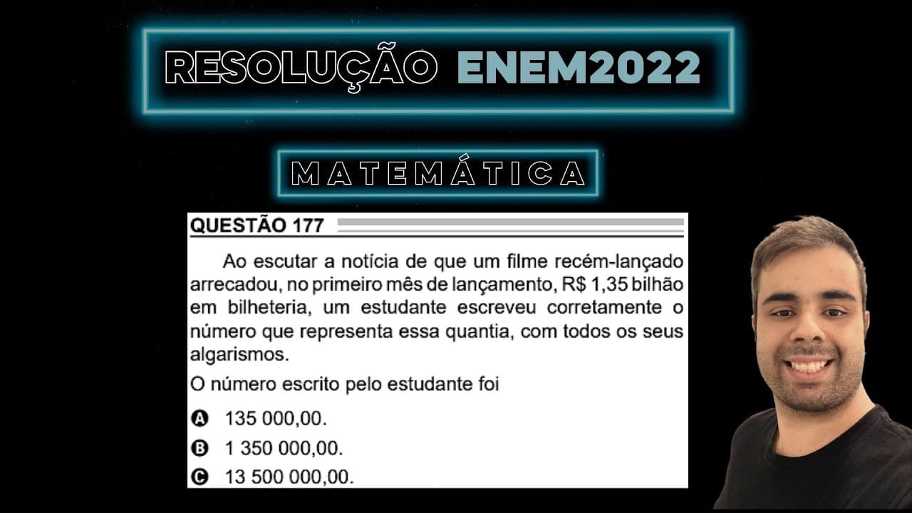 Thumbnail: ENEM 2022 Ao escutar a notícia de que um filme recém-lançado arrecadou no primeiro mês de lançamento