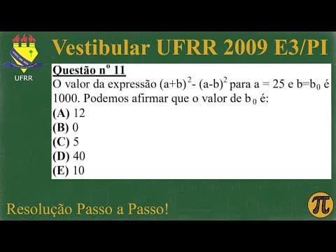 Thumbnail da aula: Questão 11 - Vestibular UFRR 2009