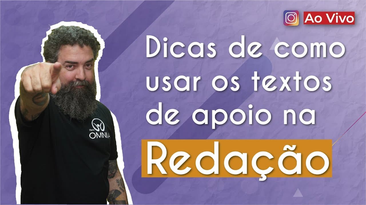Thumbnail: AO VIVO | Dicas de como usar os textos de apoio na Redação - Brasil Escola