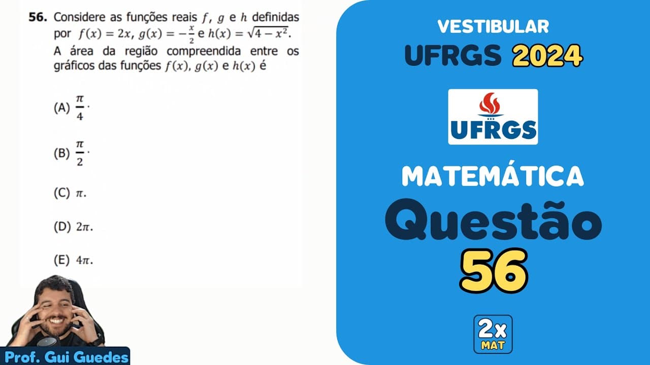 Thumbnail: Resolução Matemática UFRGS 2024 - Questão 56 | Matemática em Dobro