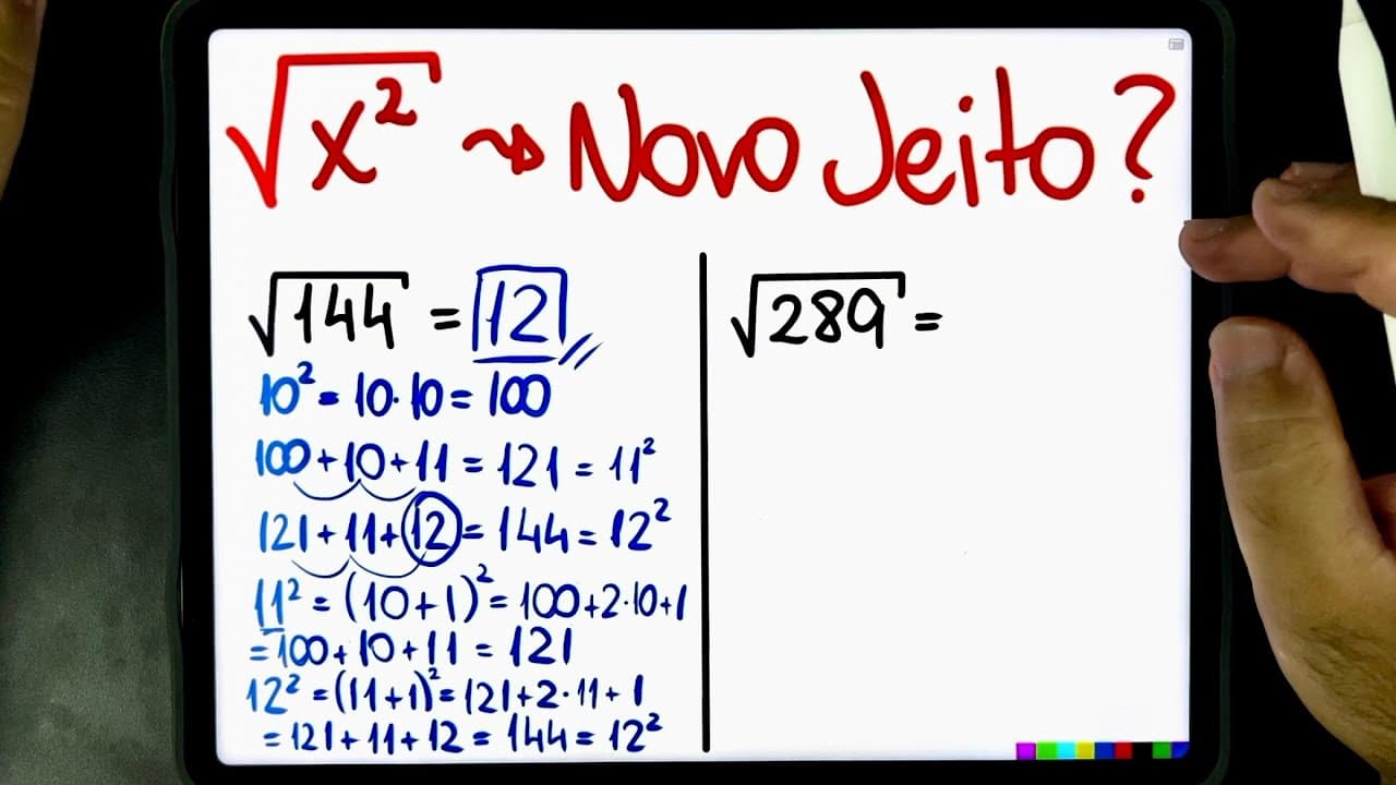 Thumbnail: 🔥 VIRALIZOU: ALUNA de 11 ANOS descobre FÓRMULA para calcular RAIZ QUADRADA de um NOVO JEITO! 😱