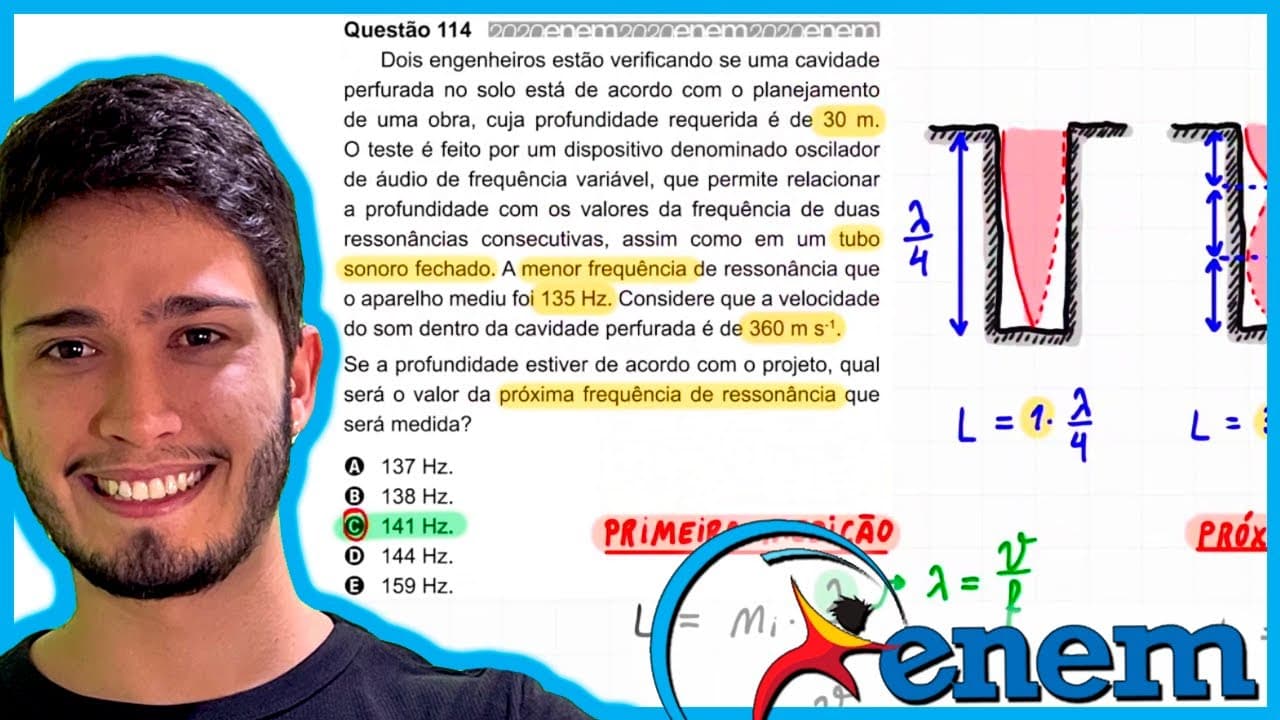 Thumbnail: ENEM 2020 - Dois engenheiros estão verificando se uma cavidade perfurada no solo está de acordo com