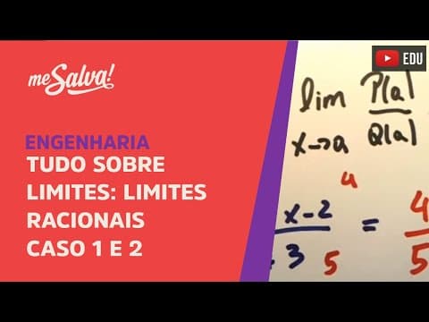Thumbnail da aula: Me Salva! Cálculo - Tudo sobre Limites - Limites racionais casos 1 e 2