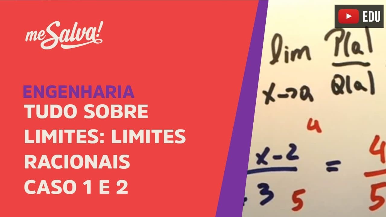 Thumbnail: Me Salva! Cálculo - Tudo sobre Limites - Limites racionais casos 1 e 2
