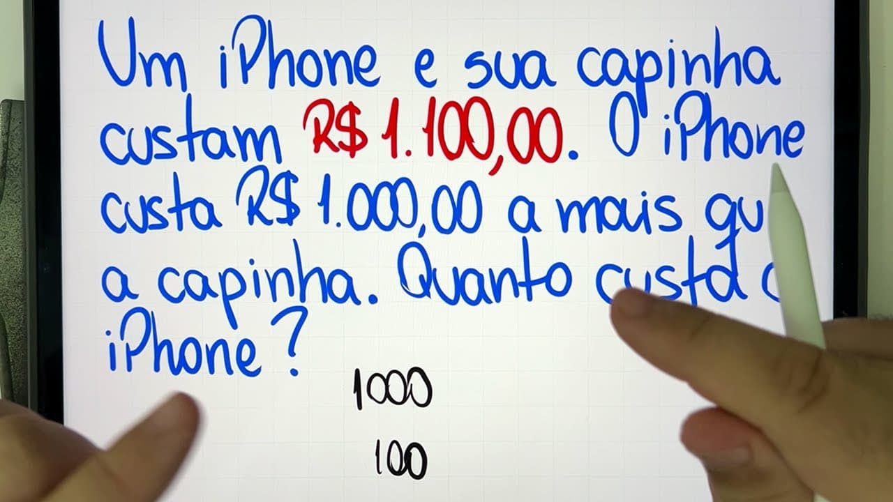 Thumbnail: 🤯 MATEMÁTICA BÁSICA DESBUGADA - Quanto custa um iPhone + capinha? iPhone é 1.000 a mais! Bugante!