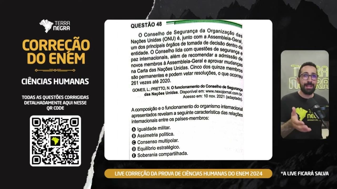 Thumbnail: ENEM 2024 - Geografia - 48 Prova Verde