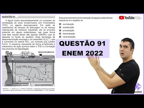 Thumbnail da aula: QUÍMICA ENEM 2022! "A figura ilustra esquematicamente um processo de remediação de solos ..."