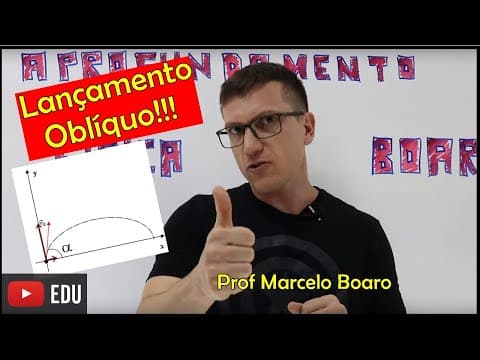Thumbnail da aula: Lançamento Oblíquo - Exercício resolvido - Aprofundamento   Vídeo Aula 22