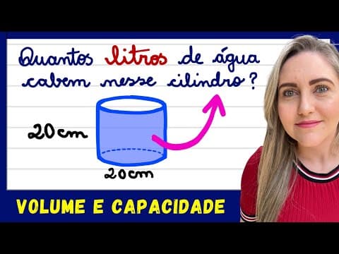 Thumbnail da aula: VOLUME E CAPACIDADE DO CILINDRO!! APRENDA CALCULAR QUANTOS LITROS  CABEM. EXPLICAÇÃO DO CONTEÚDO! 📚🚀