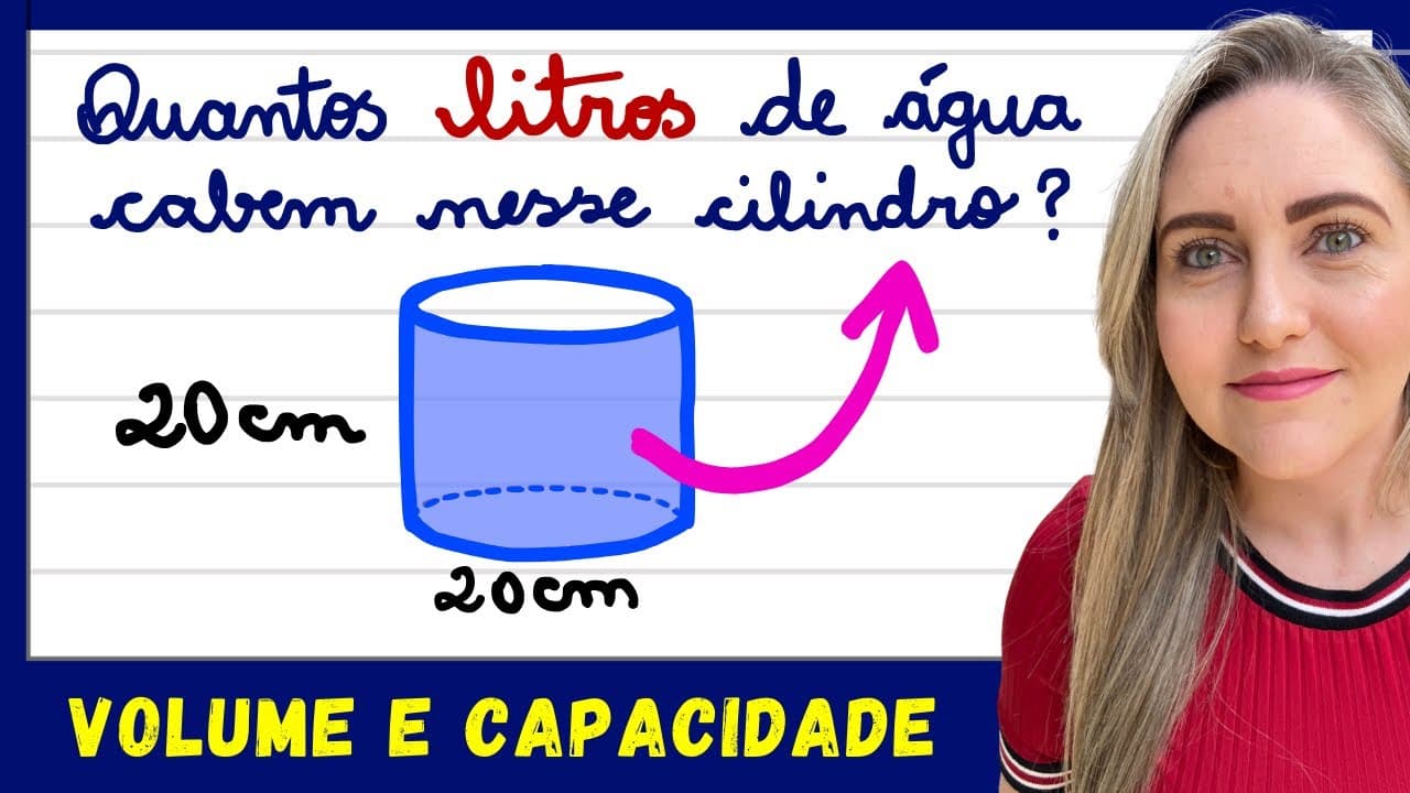 Thumbnail: VOLUME E CAPACIDADE DO CILINDRO!! APRENDA CALCULAR QUANTOS LITROS  CABEM. EXPLICAÇÃO DO CONTEÚDO! 📚🚀