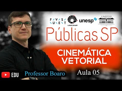 Thumbnail da aula: CINEMÁTICA VETORIAL -  FUVEST, UNICAMP, UNESP - EXERCÍCIOS RESOLVIDOS - AULA 5