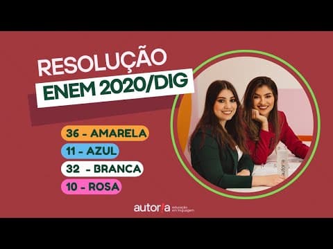 Thumbnail da aula: Enem 2020 Digital - Autoria Linguagem - Questão 36 | Linguagens, prova amarela