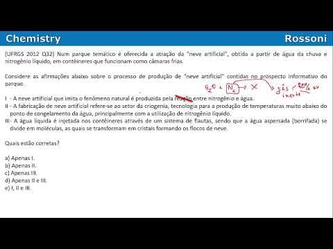Thumbnail da aula: UFRGS 2012 Química - Questão 32 - Neve artificial