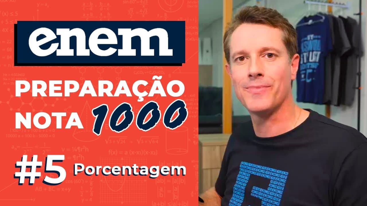 Thumbnail: ENEM: preparação nota 1000 ✅ Porcentagem, aumento e descontos