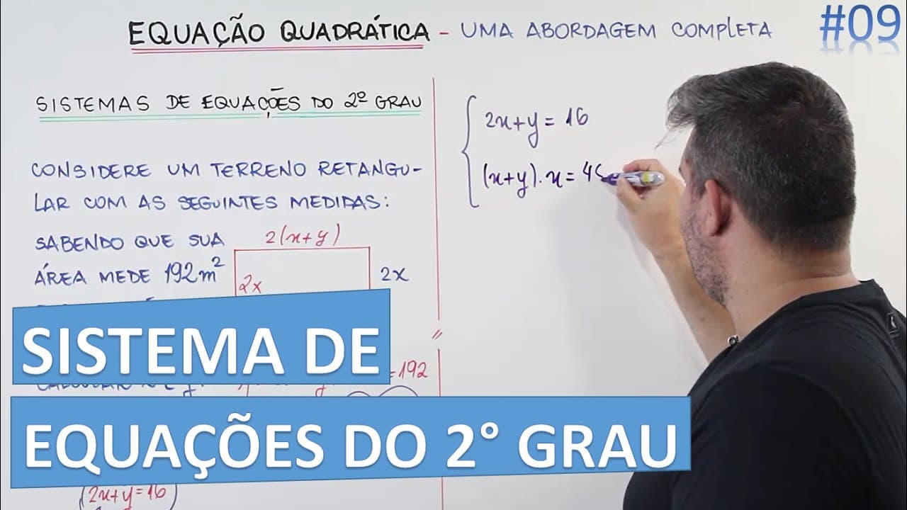Thumbnail: 📊 Sistema de Equações do 2° Grau 🔷 Com problema contextualizado #09