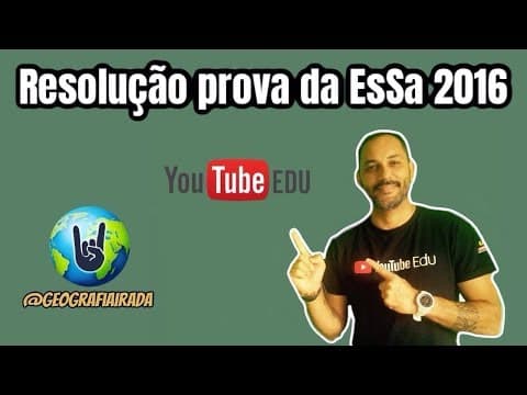 Thumbnail da aula: resolução Prova ESa 2016 - GEOGRAFIA IRADA