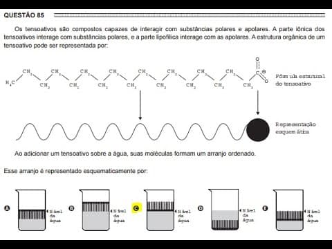 Thumbnail da aula: Surfactantes | Enem 2016 - Os tensoativos são compostos capazes de interagir com substâncias