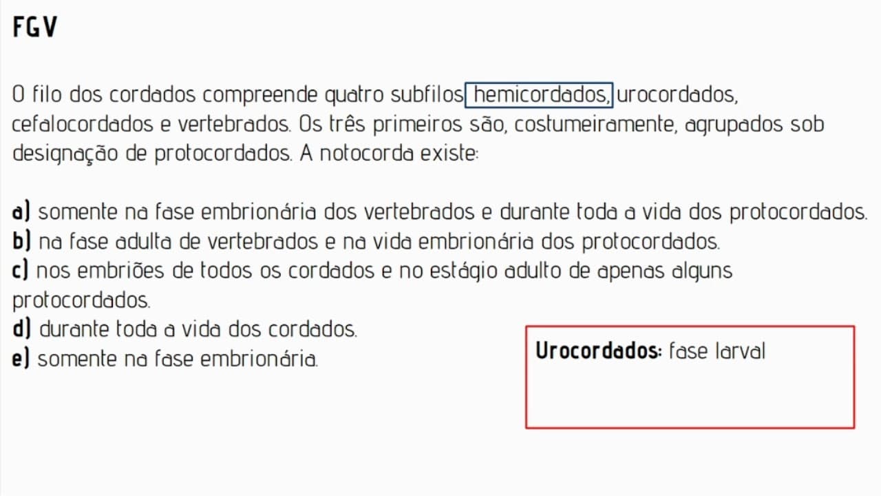 Thumbnail: Biologia VI - Aula 06: Cordados - Exercícios
