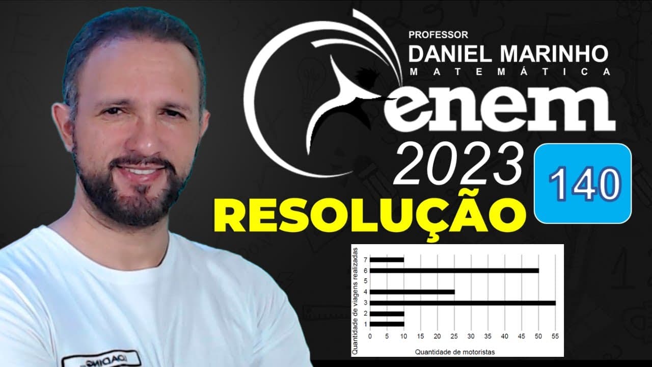 Thumbnail: RESOLUÇÃO DO ENEM 2023 | MATEMÁTICA | CADERNO AZUL - Questão 140