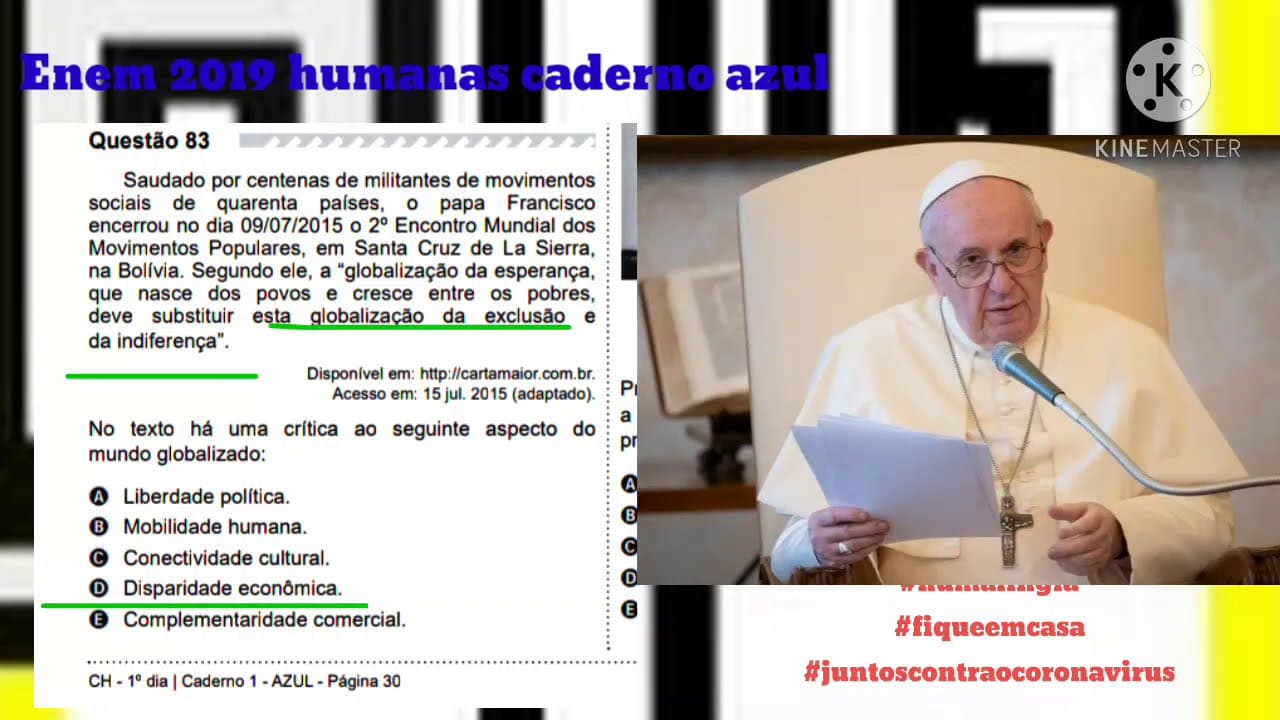 Thumbnail: Questão 83 Enem 2019 caderno azul humanas