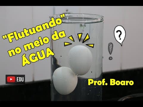 Thumbnail da aula: Como fazer um OVO "FLUTUAR" no MEIO da água? -  ATIVIDADE EXPERIMENTAL - Prof  Marcelo Boaro.