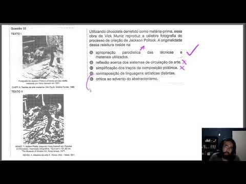 Thumbnail da aula: ENEM 2019 - Linguagens | Questão 32 (Prova Amarela) - Pollock de Chocolate