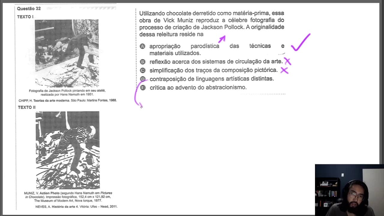 Thumbnail: ENEM 2019 - Linguagens | Questão 32 (Prova Amarela) - Pollock de Chocolate