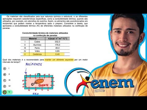Thumbnail da aula: ENEM 2020 Digital - Os materiais são classificados pela sua natureza química e estrutural, e as dife