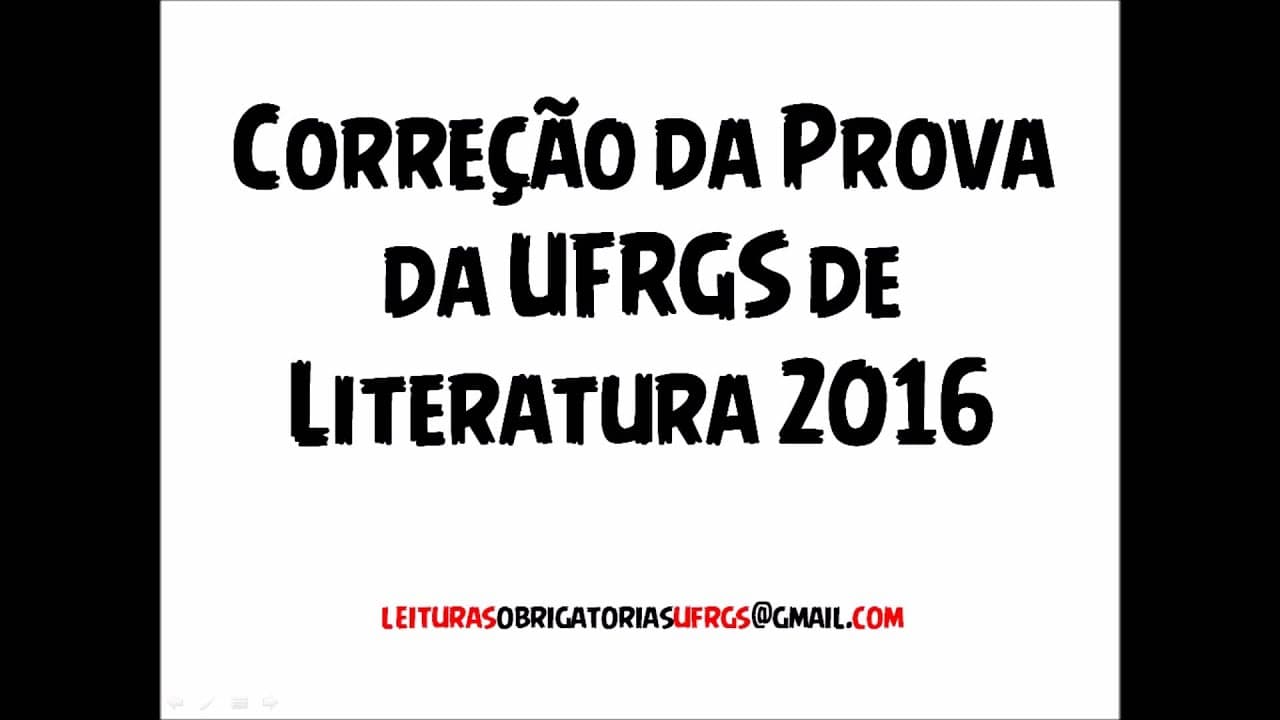 Thumbnail: Prova de Literatura da UFRGS 2016 comentada questão por questão.