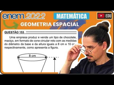 Thumbnail da aula: [ENEM 2022] 153 📘 GEOMETRIA ESPACIAL Uma empresa produz e vende um tipo de chocolate, maciço, em
