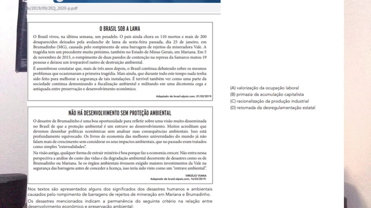 Thumbnail: UERJ 2020 Geografia 2EQ Questão 48 Bônus: Conservacionismo x Preservacionismo