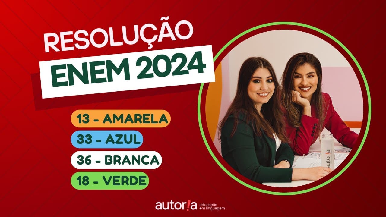 Thumbnail: Resolução Enem 2024 - Autoria Linguagem - Questão 13 | Linguagens, prova amarela