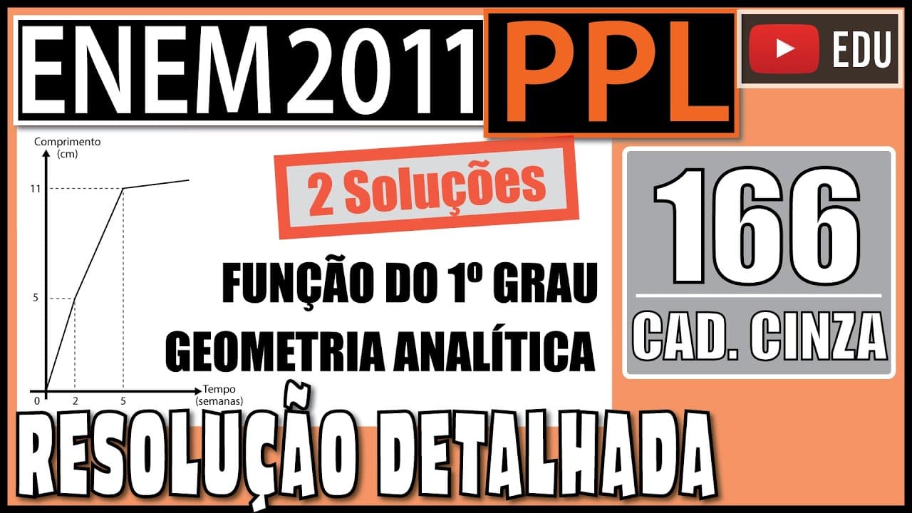Thumbnail: [ENEM 2011 PPL] 166 📓 GEOMETRIA ANALÍTICA Um administrador de um campo de futebol deseja recobri-lo