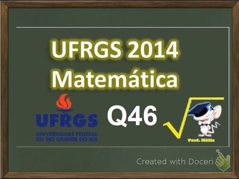 Thumbnail da aula: Questão 46 Ufrgs 2014  - área do quadrado inscrito na circunferência