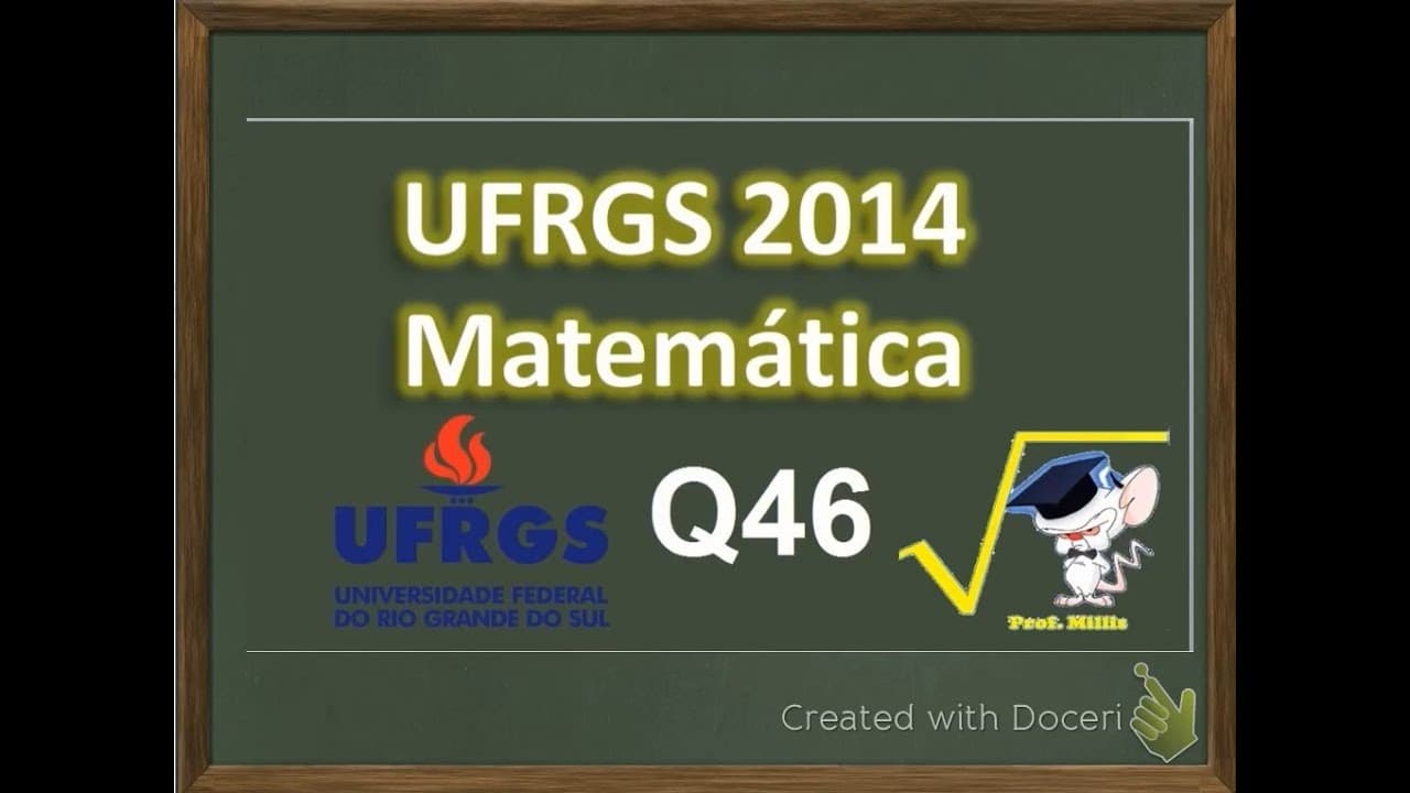 Thumbnail: Questão 46 Ufrgs 2014  - área do quadrado inscrito na circunferência