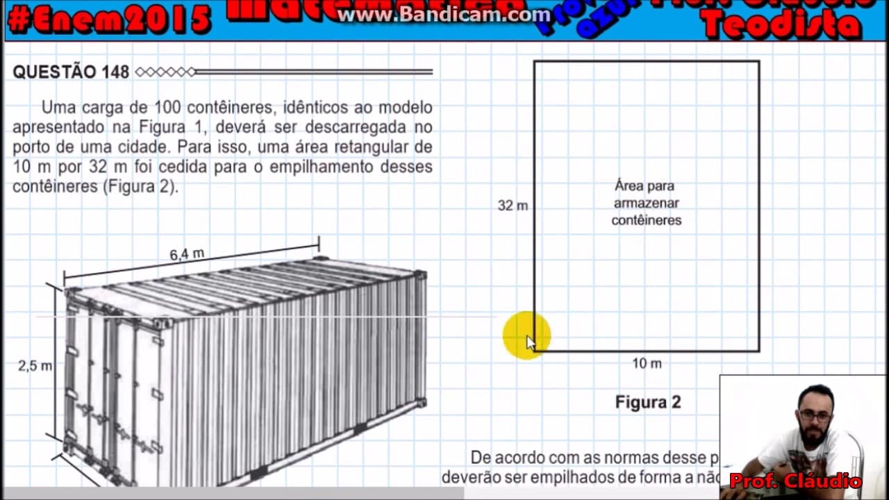 Thumbnail: Enem 2015 -  matemática - azul - questão 148 (geometria espacial)