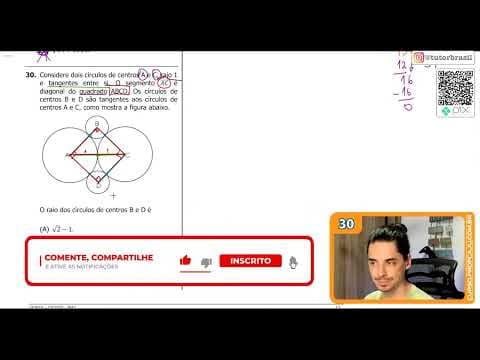 Thumbnail da aula: [UFRGS 2020] 30 - Considere dois círculos de centros A e C, raio 1 e tangentes entre si. O segmento