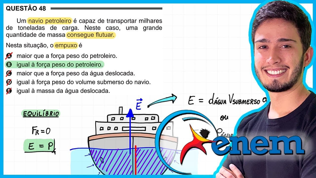 Thumbnail: ENEM 2016 PPL - Um navio petroleiro é capaz de transportar milhares de toneladas de carga. Neste cas