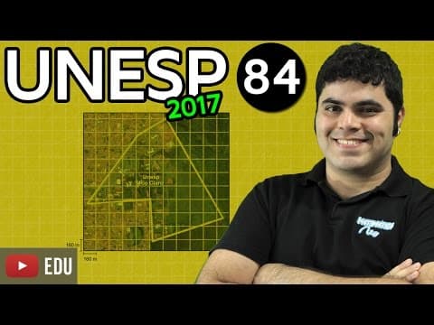 Thumbnail da aula: UNESP 2017 Matemática Questão 84 Cálculo de Área e Intervalos