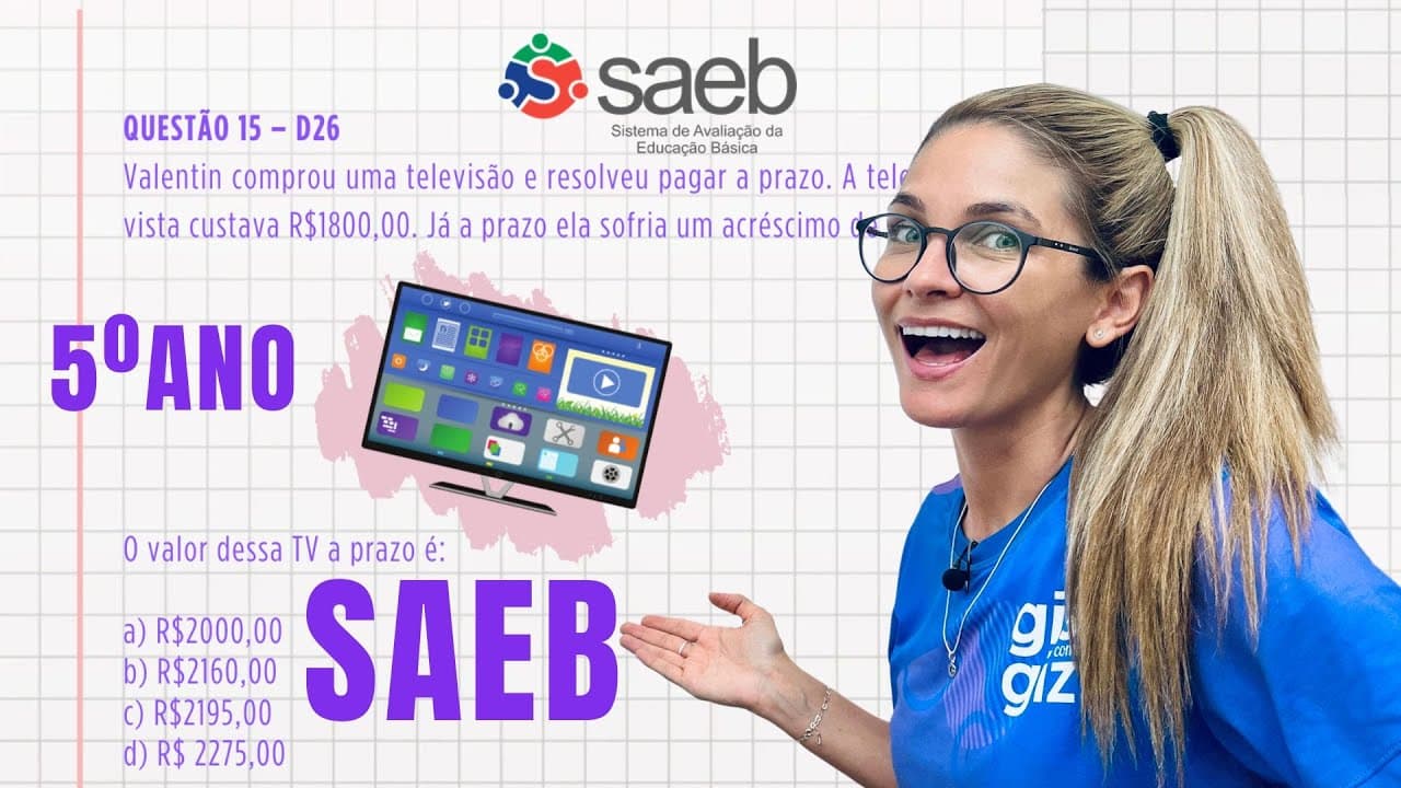 Thumbnail: 🧠💥SAEB MATEMÁTICA 5º ANO | SIMULADO PREPARATÓRIO | #03