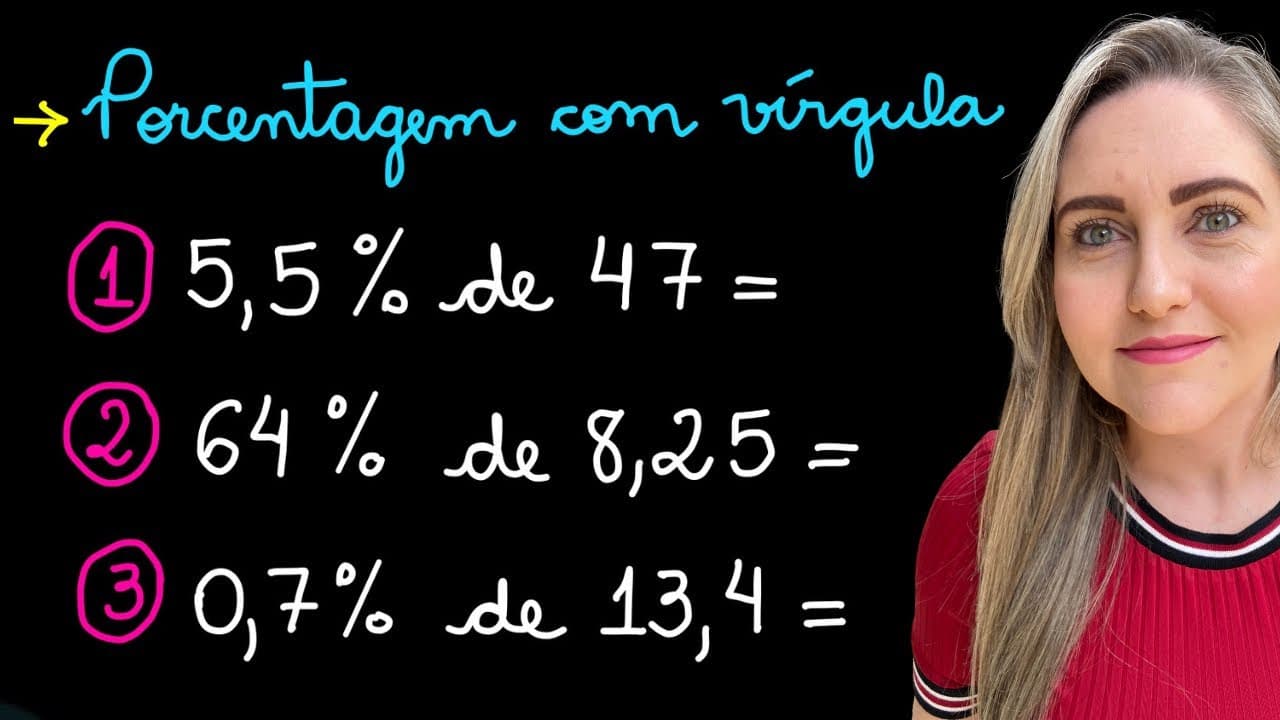 Thumbnail: PORCENTAGEM COM VÍRGULA! APRENDA COMO FAZER PORCENTAGEM COM NÚMEROS DECIMAIS! EXPLICAÇÃO DO CONTEÚDO