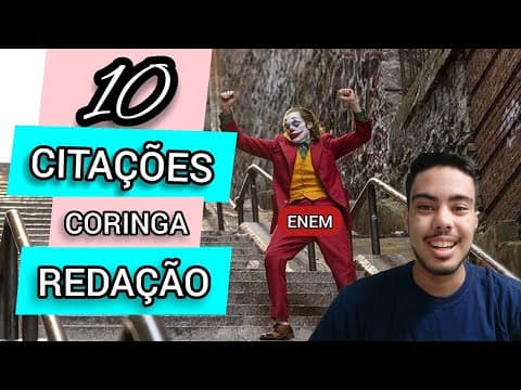 Thumbnail da aula: 10 CITAÇÕES CORINGA PARA USAR NA REDAÇÃO (ENEM 2019)