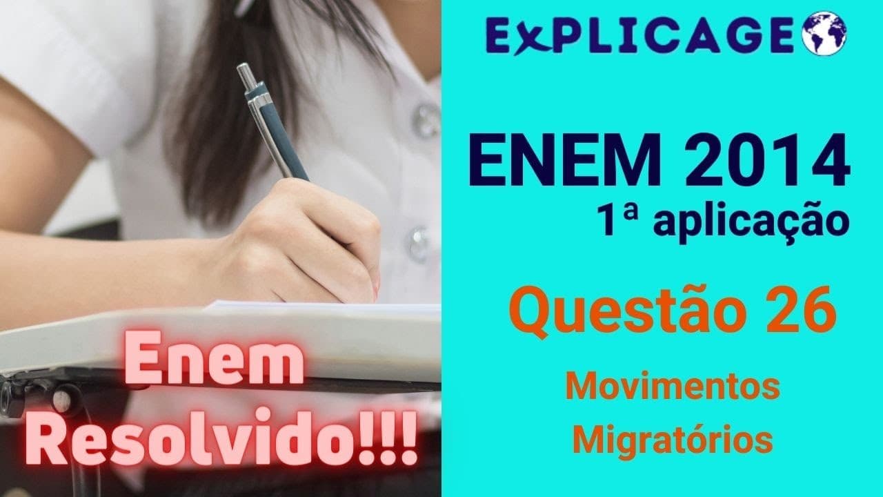 Thumbnail: Treinamento Enem 2014 – 1ª Aplicação – Questão 26 (Migrações) – Vamos Gabaritar Geografia no ENEM?