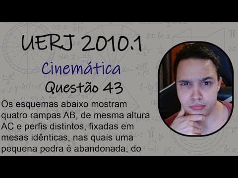 Thumbnail da aula: UERJ 2010 - Os esquemas abaixo mostram quatro rampas AB, de mesma altura AC e perfis distintos