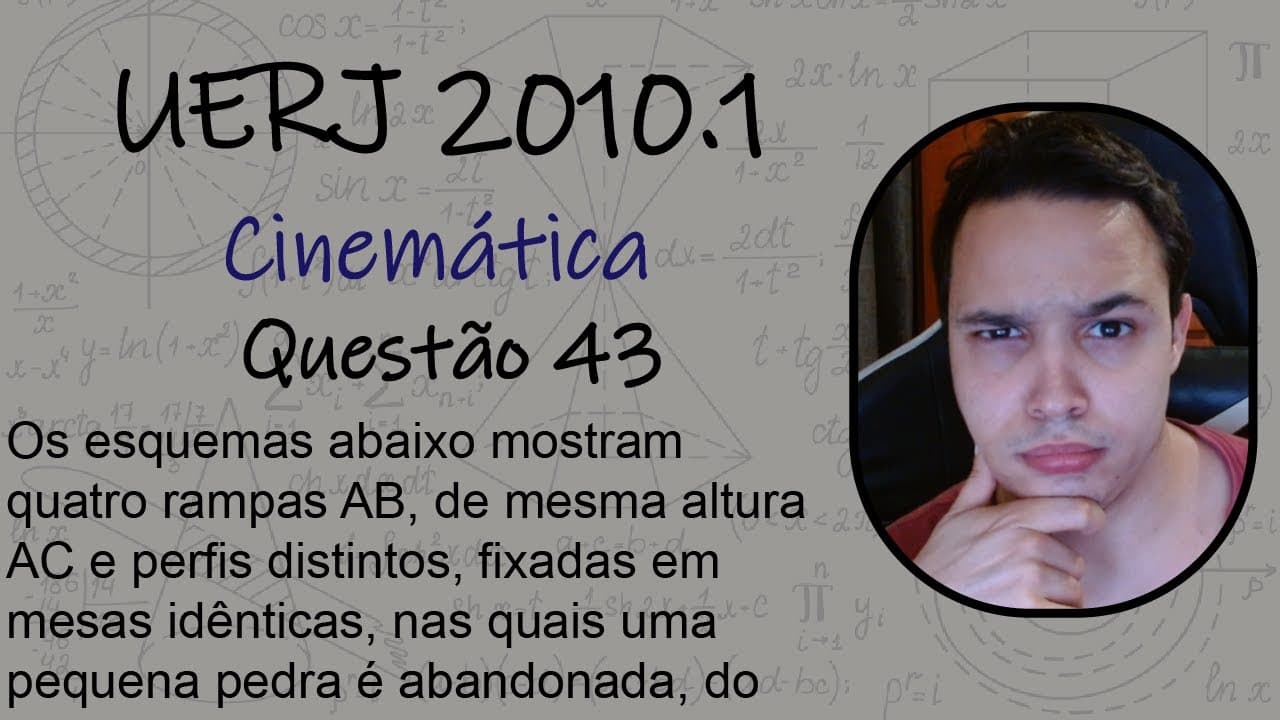 Thumbnail: UERJ 2010 - Os esquemas abaixo mostram quatro rampas AB, de mesma altura AC e perfis distintos