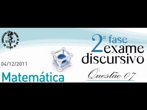 Thumbnail da aula: QUESTÃO 07 RESOLVIDA (GEOMETRIA ESPACIAL) UERJ 2012 MATEMÁTICA 2° FASE