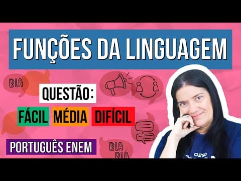 Thumbnail da aula: FUNÇÕES DA LINGUAGEM: tipos e características | INTERPRETAÇÃO DE TEXTO NO ENEM - Aula de Português
