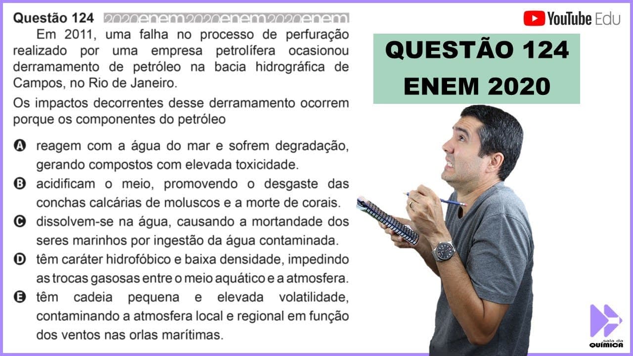 Thumbnail: QUÍMICA ENEM 2020! "Em 2011, uma falha no processo de perfuração realizado por uma empresa..."